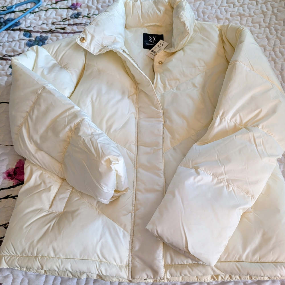 New York & Company Off-White Puffer Jacket